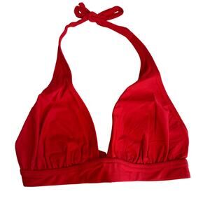 NWT J. Crew DD Halter Tie-Back Bikini Top in Red Size M